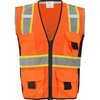 Ironwear Safety Vest Class 2  w/ Zipper, Radio Tabs & Pocket Grommets (Orange/Small) 1245-OZ-RD-1-SM